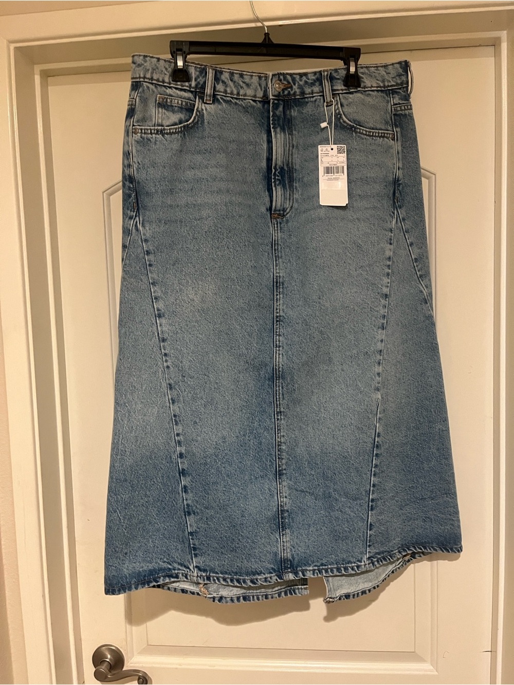 Mango Women's Maxi-Skirt Light Blue Denim Jeans